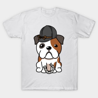 Funny bulldog is ready to ride a horse T-Shirt